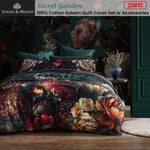 Logan & Mason Secret Garden 250TC 100% Cotton Sateen Quilt Cover Set Queen V442-LED-QUILTCS-SECRETGARDEN-MULTI-QS