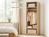 Artiss 2X Wardrobe Clothes Closet Storage Organiser Armoire Pine FURNI-L-N-WR-WDX2