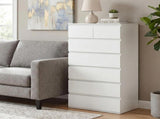 Levede Tall Storage Cabinet 7 Drawer Dresser Bedroom Storage Cupboard Tallboy CH1171-7-WH-AU