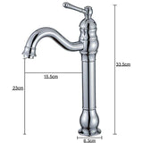 Retro Swivel Basin Mixer Tap, 360 Degree Rotating, Single Lever, High Spout, Hot and Cold Water, V1237-ZY-715-041