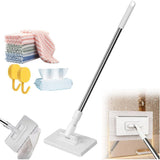 Mini Mop Zero Touch Mini Mop Disposable Clip Mopstick Reusable Cloths, Wet&Dry for Floors, 40inch V1366-AZ2-W-10919