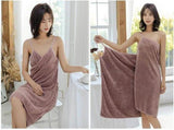 Women's Purple Microfiber Sauna Wrap Towel with Adjustable Shoulder Straps V1188-MS-731-079