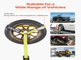 Wheel Chock Tie-Down Kit, Tire-Style Motorcycle Tie-Down System, Car Tie Down Kit with Flat Hook, V952-CLJGTJ2LTXBPN6TE9001V0