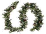 Christabelle 2.7m Christmas Garland with LED Lights Glittery Snow Bristle Tree Decoration Ornam 112_NATGB102
