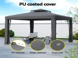 Instahut Gazebo Marquee 3m Outdoor Event Tent Camping Party Mesh Wall Canopy Grey GAZEBO-IR-WED-3X3-GY