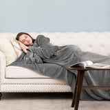 Pink 180 x 120CM Extra Large Wearable Wrap Blanket with Sleeves and Large Pocket, Cozy Thickened V888-ELOSUNG52502