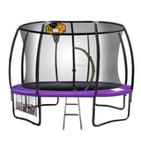 Kahuna Trampoline 12 ft with Basketball Set - Purple TRA-KAH-12-PU-BB