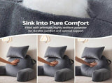 Giselle Bedding Reading Pillow with Detachable Neck Roll & Armrests Sit Up Pillow for Bed Back PILLOW-READ-VEL-GY