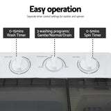 Devanti Portable Washing Machine Twin Tub 4.5KG PWM-B-T-4.5KG-GY