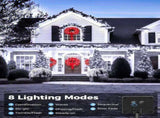 Solar String Lights Outdoor, 2 Pack LED Solar Outdoor Lights Solar Fairy Lights with 8 Lighting V1107-124-87116-WHT3