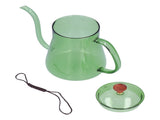 Coffee Kettle Glass Coffee Pot 600ML Coffee Drip Kettle Long Nozzle Kettle for Home KitchenGreen V1294-YM0714-3118210257812