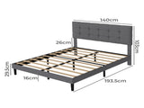 Levede Bed Frame Upholstered Platform Mattress Base Double BF1078-D-AU