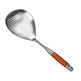 Stainless Steel Large Slotted Spoon For Cooking Pasta Dumplings Hot Pot Strainer With Wooden Handle V1369-AZ3-W-14676