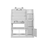 Keezi 4 Tiers Kids Bookshelf Storage Children Bookcase Toy Organiser Display FURNI-B-BOOK-BEAR-WH-AB