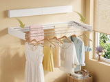 Artiss Set of 2 Clothes Rack Wall Mounted Airer Foldable White HANGER-B-07-RAIL-WHX2