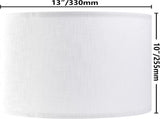 Set of 2 Pure White Linen Drum Lamp Shade 13" Top x Bottom 10" High Contemporary Shades for V1259-DP01-A-1516