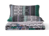 Romantic Blush green grey 3 Pc Bedspread & Pillow Cover Set V745-MAC080340Q13U