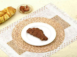 100 Pcs Boho Disposable Paper Placemats Set Round Braided Rattan Woven Place and Rectangle Burlap V1259-DP01-A-5635