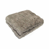 Harper Soft Ruched Pattern Faux Fur Throw Rug 127 x 152 cm Mocha V442-ATX-THROW-HARPER-MOCHA-RE
