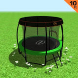 Kahuna Trampoline 10 ft with Roof - Green TRA-KAH-10-GN-RF