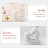 Ceramic Heart Vase White Flower Container for Desk Decoration V1366-AZ2-W-23004