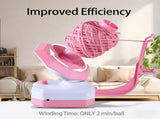 Electric Yarn Ball Winder, Pink and White, Automatic Tension Control with Stepless Speed, 7oz V1107-CS-VOBDWJES53