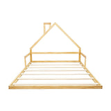 Pine Wood Floor Bed House Frame for Kids and Toddlers V63-849591