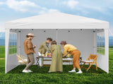 Pop Up Canopy, 2.95 x 2.95 m Instant Canopy Portable Gazebo with 3 Sidewalls & 2 Ventilated Windows, V952-DCSYPPBK1010EPGQXV0