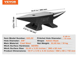 Single Horn Anvil, 22Lbs Cast Steel Anvil, High Hardness Rugged Round Horn Anvil Blacksmith, Large V952-ZT22LBITALIANJYDMV0