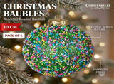 Christabelle 6 Beaded Glass Christmas Baubles Assorted 10cm Xmas Tree Decorations Hanging Ornam 112_SHD2010