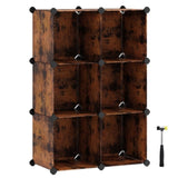 SONGMICS 6 Cube Storage Organizer and Storage with Rubber Mallet Rustic Brown V227-8498402112140