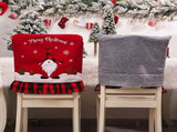 6pcs Xmas Chair Back Cover Linen Plaid Dining Chair Slipcover Protector for Home Hotel Kitchen V1294-YM0901-210618ZQ3147