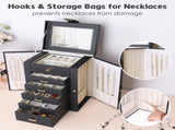 Women's Multi-functional Jewelry Box Built-in Mirror, Multi-layer Drawer Storage, Side Hooks to V1232-SSSNH005