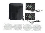 Solar Fan Portable Safe Environment Friendly Dual Exhaust Fan with Solar Panel for Pet House DC 12V V1294-YM0716-3114220060011