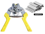 M-Type Nail Ring Pliers Kit with 600 Clips Automatic Cage Building Tool for Chicken Coops & Fences V1189-LWWAL-20260401-05410