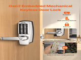 Mechanical Keyless Entry Door, 14 Key Mechanical Door with Keys, Mechanical Keypad Door V952-JXMMSQRSSZMM4OC12V0