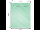 180x100cm Frameless Glass Sliding Corner Shower With Black Rail and U-Brackets for Contemporary V63-914051