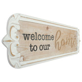 Carved 'Welcome to Our Home' Wall Art 80x25cm V637-90306WEL