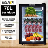 Kolner 70L Bar Fridge with Glass Door FDG-YGE-BC-70L