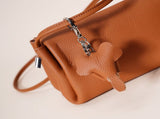 Genuine Leather Flap Crossbody Bag with Elephant Charm - Compact & Stylish Shoulder Purse V888-ELOSUNG35967