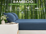 4 Piece Ultra Soft Bamboo Breathable Sheet Set -Hotel 2000TC Breathable Bed Sheets Set with 37 V1317-BAMBOO-AUQ-4JT-NAVY