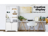 Artiss Bookshelf with Cabinet - GINA White FURNI-E-MORE-03-WH-AB