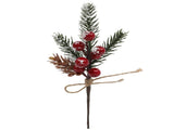 24 PCS Artificial Xmas Floral Picks Holiday Decor Red Artificial Berry Picks Stem For Gathering V1294-YM0901-240801FB04-1