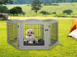 PaWz 6 Panels Pet Dog Playpen Puppy Grey PT1173-GY