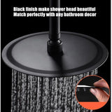 Ultra Thin Rainfall Shower Head, Fixed Rainfall Waterfall, Black Stainless Steel Round Shower Head, V1237-ZY-715-077