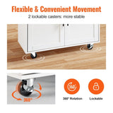 VEVOR Kitchen Island Cart with Solid Wood Top, 900mm Width Mobile Carts with Storage Cabinet, V952-YDKCFDXJMDB12OVNIV0