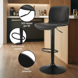 Artiss 4x Bar Stools Kitchen Swivel Gas Lift Chairs Black BA-HY-9068-BKX4