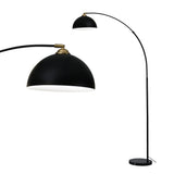 Artiss Modern Arched Floor Lamp Black Standing Heavy-Duty Marble Base for Living Room Bedroom LAMP-FLOOR-ARC-BK
