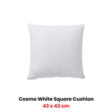 Bianca Cosmo White Square Filled Cushion 43 x 43cm V442-BCA-CUSHION-COSMO-WHITE-SQ
