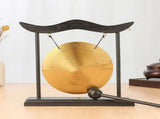 Mini Desktop Gong Table Wind Chime Percussion Instrument Cymbals Gongs with Mallet for y3463 V1370-AZ4-07909